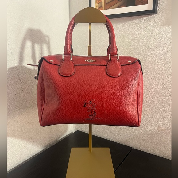 Coach Handbags - Coach X Peanuts Collaboration  Cherry Red Leather Satchel